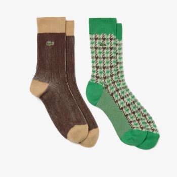 Lacoste Sock Two-Pack Pánské - Ponožky Béžový / Zelene / Hnědé / Béžový | CZ-bouHAs